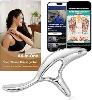 lifechill Trigger Point Massage Tool for Pain Relief Deep Tissue & Gua Sha, HSA Fascia Release Tools for Full Body, FSA Eligible Items Muscle Scraper Acupressure Tool TMJ Relief, Thumb Saver Neck Foot