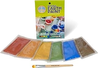 Petite Natural Earth Paint Kit – Eco-Friendly, Washable Craft Paint for Kids & DIY Projects, Non-Toxic, Gluten-Free, Made in the USA, Compostable Packaging, Organic & Mineral-Based Pigments, 6 Bright Colors, Easy Clean-Up