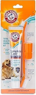 Arm and Hammer Complete Care Dog Dental Kit, Chicken Flavor, 2.5 Oz | Enzymatic toothpaste, toothbrush, and finger brush with baking soda and calcium for plaque and tartar control