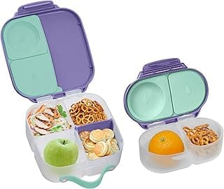 b.box Lunch Box Kids 2-pack, Mini Lunch Box + Snack Containers for Kids | 4.25 + 1.75 Cup Bento Box for Kids, Snack Box, Lunch Containers, Leak Proof, Dishwasher Safe, BPA Free, PFAS Free, Ages 4m+