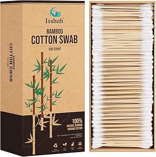 Double Tips Bamboo Cotton Swabs - 500 Count - FSC Certified | PETA approved bamboo cotton swabs. Plastic free, eco friendly, 100% biodegradable organic cotton. Double tipped design.