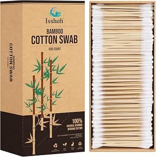 Double Tips Bamboo Cotton Swabs - 500 Count - FSC Certified | PETA approved bamboo cotton swabs. Plastic free, eco friendly, 100% biodegradable organic cotton. Double tipped design.