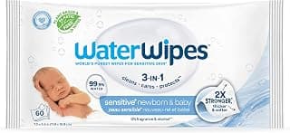 Amazon Deal Alert: WaterWipes Sensitive+ Newborn & Baby Wipes, 3-In-1 Cleans, Cares, Protects, 99.9% Water, Unscented & Hypoallergenic, 60 Count