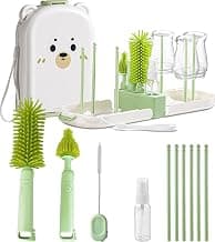 Travel Baby Bottle Cleaner Kit, 6-in-1 Brush Set for Bottles & Pumps | Compact Bottle Brush Set for Infant Feeding • Compact Travel Case • Bottles & Breast Pump Parts • BPA Free • On-the-Go