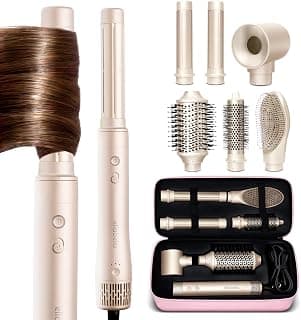 Powerful Hair Dryer Set - Styling Without Heat Damage. Curling, Volumizing. Includes Protective Travel Case