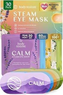 Body Restore Heated Eye Mask for Dry Eyes 30 Pack – Mothers Day Gifts for Mom, Birthday Gifts for Women and Men, Self Heating Warm Compress, Relaxation – Variety