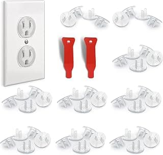 Electrical Outlet Plug Covers that Block Shock, Child Safe Socket Protectors for Baby Proofing, Snug Fit, & with Removal Tool
