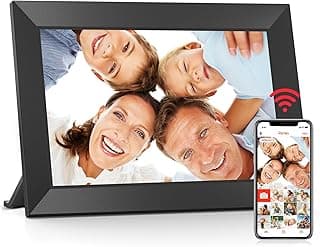 BIGASUO Digital Picture Frame, 10.1" Frameo Digital Frame WiFi with 32GB Memory, 1280x800 IPS Touch Screen, Send Photos/Videos from Your Phone Anywhere, Photo Gifts for Parents and Grandparents