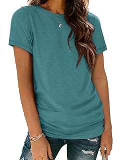 Womens Basic T Shirt Crewneck Short Sleeve Summer Tops
