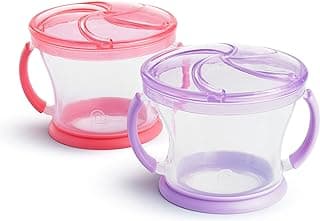 Munchkin Snack Catcher Toddler Snack Cups, No Spill, 2 Pack, Pink/Purple