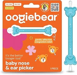 oogiebear Baby Nose & Ear Picker, Safe Booger Remover Tool, 1 Piece, Blue | Safe Dual-Ended Nose Cleaner & Ear Wax Remover for Newborns, Infants & Toddlers, BPA-Free, Patented, Baby Registy Essential
