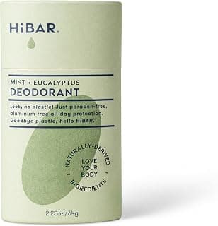 Eucalyptus & Mint Deodorant - Plastic-Free - Aluminum-Free - 1 Pack | Natural Deodorant - All-Day Protection - With Sunflower Seed Wax, Rice Bran & Shea Butter - Paraben-Free - Vegan
