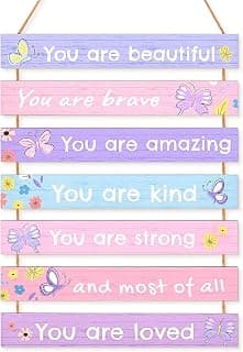 Beinou Girls Room Decor Colorful Inspirational Wall Decor Room Decor for Teen Girls Durable Kids for Nursery Playroom Bedroom,Purple Butterfly