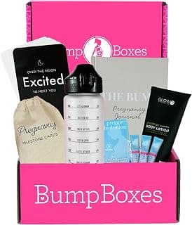 1st Trimester Pregnancy Gifts for Expecting Moms with Water Bottle, Journal, Lotion and Milestone Cards, Gift for Mother to Be
