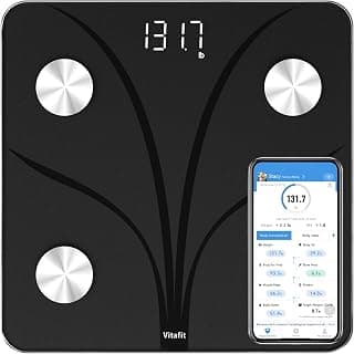 Professional Factory Since 2001 Digital Weight Scales App Sync 13 Body Composition with BMI/Body Fat/Muscle,3xAAA, LED, Black
