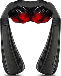 Mirakel Shiatsu Neck & Back Massager with Heat for Pain Relief Deep Tissue | Ergonomic Design Shoulder Massager, Electric Kneading Whole Body Massage, Christmas Idea Gifts for Women Men Dad Mom wife