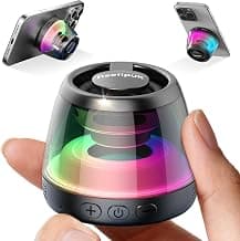Magnetic Bluetooth Speaker, Mini Speaker, Loudspeaker with Bass Diaphragm | 5W Internal-Magnet Speaker, 7H Playtime,TWS, RGB Light, TF Card Slot, Teen Gift Ideas