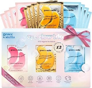 grace & stella Under Eye Patches Eye Masks for Puffy Eyes and Dark Circles | Gifts for Women, Bridesmaids, Birthdays, Bachelorette Party, Self Care Gifts for Women - Vegan Cruelty-Free (12 Pairs)