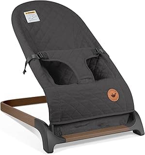 ANGELBLISS Baby Bouncer, Portable Bouncer Seat for Babies, Infants Bouncy Seat with Cotton Fabric, Natural Vibrations (Anthracite)