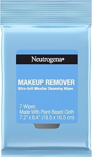 Makeup Remover Wipes, 7 ct, Travel Pack | Daily Ultra-Soft Micellar Cleansing Wipes Gently Remove Oil & Makeup, No Heavy Residue, formulated without alcohol