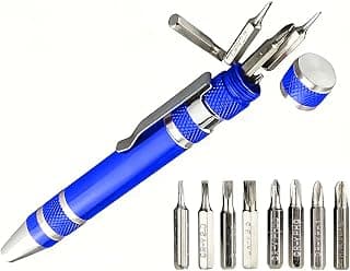 8 in 1 Multitool Screwdriver,Multitool Pen for Men Birthday Gifts for Husband Fathers Dad Grandpa from Daughter Son for Home Camping Gear, Hiking, Simple Repair,Blue
