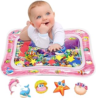 Tummy Time Water Mat for Babies, Baby Toys for 3 6 9 Months Girls and Boys Sensory Development, Great Gift Idea for Newborns