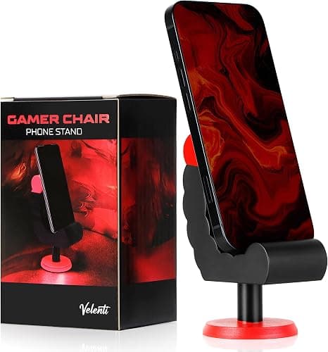 This Solves the Problem: VELENTI Gamer Chair Phone Stand - Phone Holder for Smartphones, Kindles Up to 19 cm Tall - Fun Gaming Accessories for Gamers - Useful Gamer Gadgets - Lovely Birthday Gift for Gamers