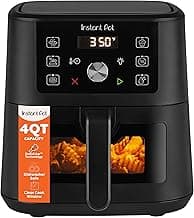 Instant Pot 4Qt Vortex 6-in-1 Mini Air Fryer, Custom Program Options, Air Fry, Broil, Roast, Dehydrate, Bake, Reheat, Black, 4 Quarts