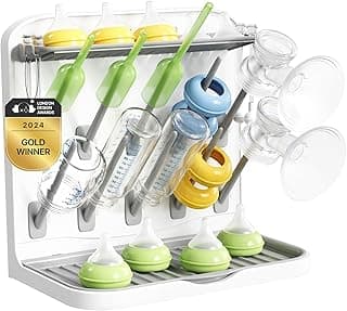 Lifewit Baby Bottle Drying Rack with 10 Hooks, Newborn Essentials Must Haves, Bottle Storage Organizer for Countertop, Cabinet, Rack Dryer Holder for Pacifiers, Pump Parts, Baby Stuff