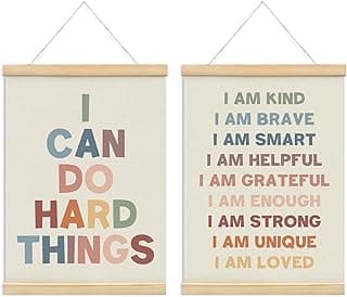 foedor Positive Affirmations Wall Decor Set of 2, Nursery Toddler Calming Corner Classroom Reading Corner Kids room Playroom Wall Decor, 12x16 Inch