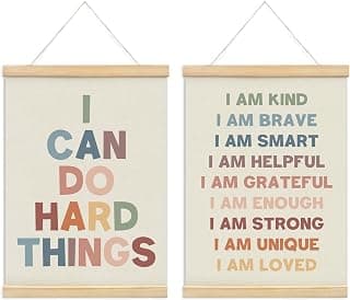 foedor Positive Affirmations Wall Decor Set of 2, Nursery Toddler Calming Corner Classroom Reading Corner Kids room Playroom Wall Decor, 12x16 Inch