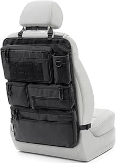 All in One Car Seat Back Organizer Fit Most Cars SUV Trucks Jeeps | Heavy Duty Molle Panel Seat Back Protector with Multi-Pockets Storage, for Tools, Toys, Camping, Travel, Daily Commuting