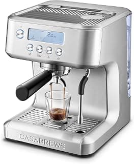 CASABREWS Ultra Espresso Machine, Barista Espresso Maker with Steam Wand | LCD Display, Custom Brew Temp, Latte & Cappuccino Machine, 20-Bar Italian Pump, Powerful Steam Wand, 73oz Removable Tank