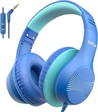 EarFun K3 Kids Headphones, Over Ear Headphones with Microphones, 85/94dB Safe Volume Limit, HD Stereo Sound, 3.5mm Jack, Foldable Wired Headphones for School/Travel/Boys/Girls/Tablet/iPad, Blue | Built-in Mic, 85/94dB Volume Limit, HD Stereo Sound, 3.5mm Jack, Foldable Wired Headphones for Boys/Girls/Tablet/iPad, Blue
