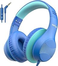 EarFun K3 Kids Headphones, Over Ear Headphones with Microphones, 85/94dB Safe Volume Limit, HD Stereo Sound, 3.5mm Jack, Foldable Wired Headphones for School/Travel/Boys/Girls/Tablet/iPad, Blue | Built-in Mic, 85/94dB Volume Limit, HD Stereo Sound, 3.5mm Jack, Foldable Wired Headphones for Boys/Girls/Tablet/iPad, Blue