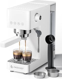 Easy One-Touch Brewing, 30s Heat-Up, Stable PID Control, Easy Milk Frothing, Compact Design, 50oz Tank, White