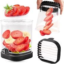 Creative Strawberry Slicer, Detachable Cutter with Push Plate (Black)
