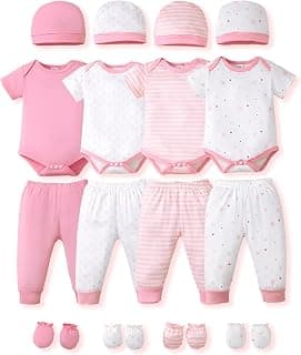 NZRVAWS Newborn Baby Boy Girl Clothes Unisex Preemie Infant Must Have Pants Set Outfits 0-18 Months 20 Pcs Essentials Gift