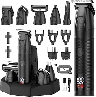 Bomxin Manscape Body & Beard Trimmer for Men,Waterproof,6 in 1 Grooming Kit | Professional Manscape Trimmer,Multifunctional Mens Grooming Kit,Wet/Dry,No Nick,Rechargeable,Charges Via Type-C Dock