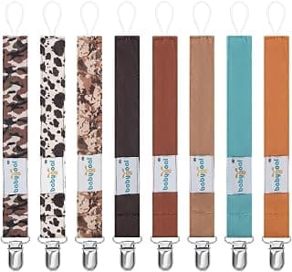 Baby Neutral Pacifier Clips, 8 Pack Binky Paci Holder Clip for Baby Boys and Girls Fits Most Pacifiers and Binkies