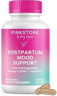 Postnatal Mood, Cognition + Stress Support | Ashwagandha, Saffron, Omega-3 DHA, B12 | Breastfeeding-Friendly | Non-Drowsy