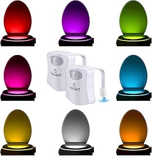 ToiLight 2 Pack. The Original Toilet Bowl Night Light. Fun & Useful Bathroom Motion Sensor Tech Gadget. Funny Novelty Birthday Gift Idea. Stocking Stuffer for Him, Her, Guys, Men, Brother, Mom