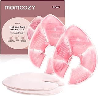 Momcozy Larger Breast Therapy Packs, Hot and Cold Breast Pads with 2 Soft Covers, Breastfeeding Essentials, Postpartum Recovery, 2 Pack, Pink