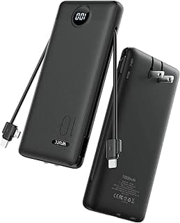 Slim battery pack PD 20W for business travel,compatible with iPhone & Samsung,Black