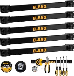 Trending on Amazon: ELEAD 6-Piece 12" Magnetic Tool Holder Storage Organizer - Wall Mount Rack Garage Organization Power Magnet Hanger Workbench Board Slatwall Van Organizers Mounted Hanging Strip