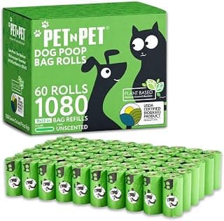 1080 bags on 60 rolls of 18. Large 9 x 13 in, leak proof, unscented. USDA Certified Biobased Product, 41% biobased.
