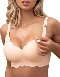 As Fairy Scalloped Nursing Bra Wireless Jelly Support Maternity Bra | soft,breathable cups,seamless,scalloped edges,comfortable,adjustable straps,nursing clips,pregnancy wear