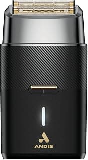 Andis 563616 Pro Foil Plus II Cordless Shaver, Black | Gold Titanium Foils, Lithium Ion Battery, Includes USB-C Charging Stand
