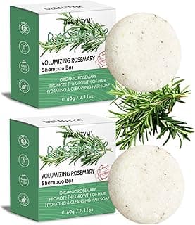 2 Pack Rosemary Shampoo Bar for Hair Growth,Deep Cleansing for Scalp Hair Loss Shampoo Soap,Organic Hair Oil Control,Solid Shampoo Bar,Refreshing and Hydrating Soap for Stocking Stuffers Women Gifts