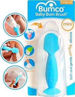 Bumco Travel Baby Diaper Cream Spatula with Protective Travel Case (Blue) | BPA-Free, Travel size Diaper bag essentials. Mom-invented flexible rash paste applicator with suction cup and protective case